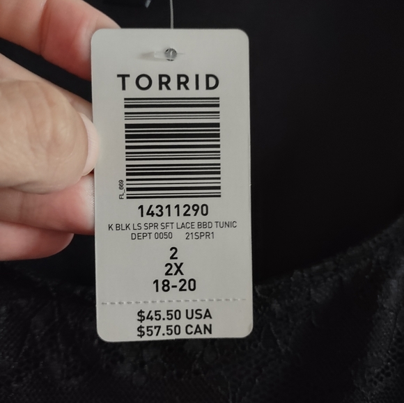 Torrid Super Soft Lace Babydoll Tunic Top NWT - Picture 4 of 13